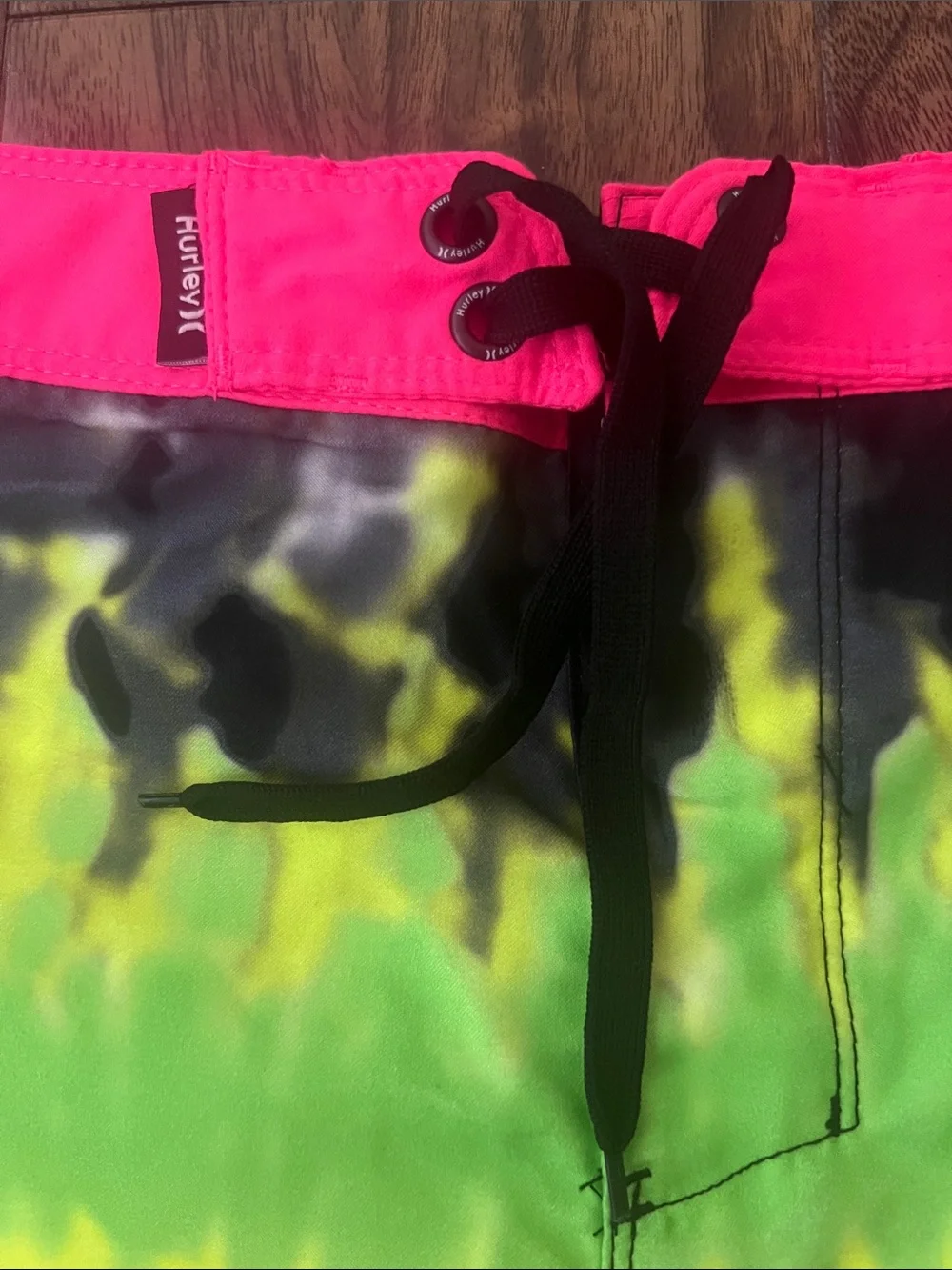 Brand New Hurley Boys Neon Tie-Dye Swim Trunks - 26 Waist
